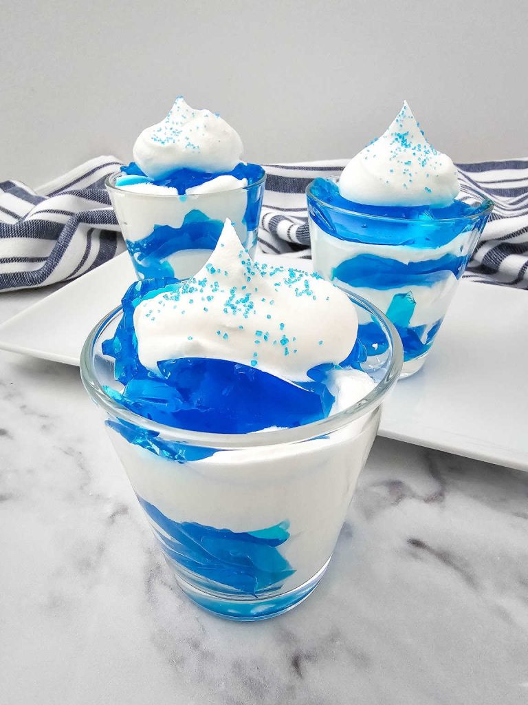 Berry blue jello cloud mousse 