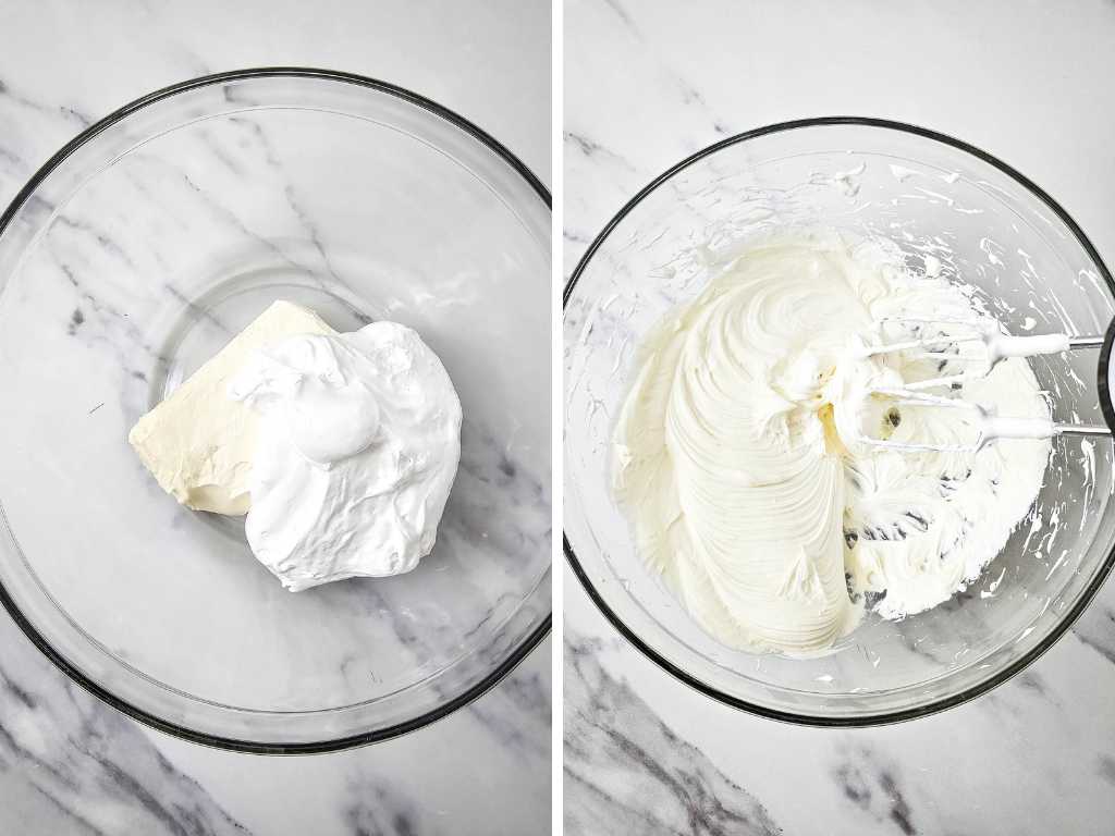 Cherry cheesecake dip process 1