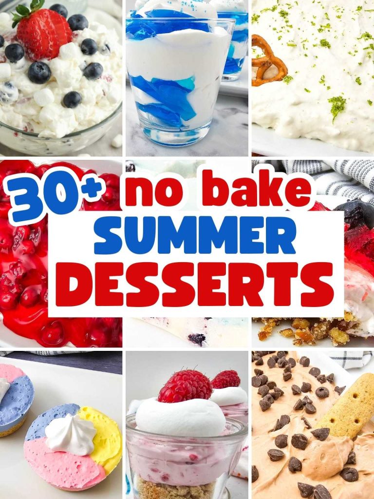 Collage of a variety of summer desserts and treats.