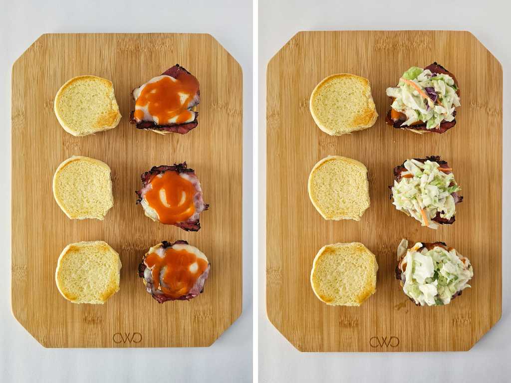 Pastrami slaw sliders process 4