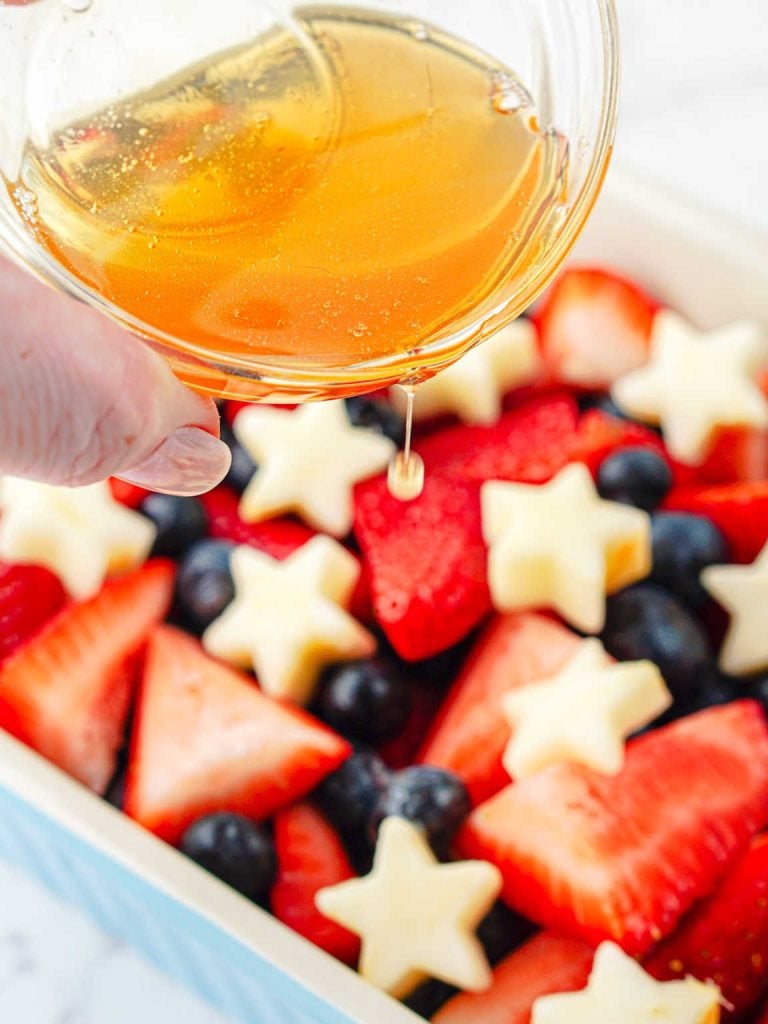 Red white and blue fruit salad process 6