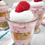 Raspberry cheesecake parfaits pin