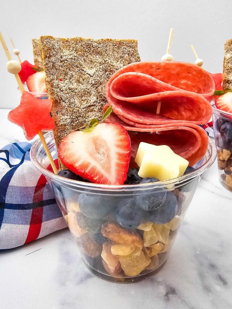 Red white and blue charcuterie cups