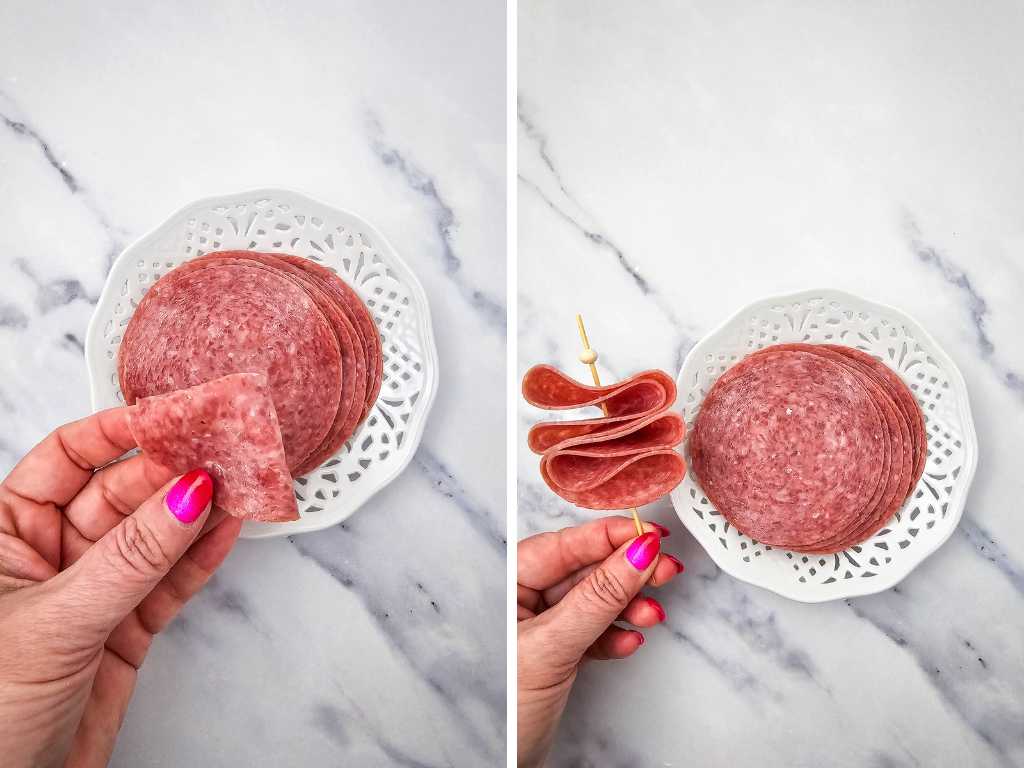 Red white and blue charcuterie cups process 2