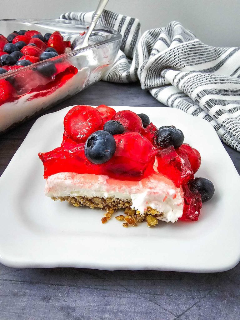 Strawberry blueberry pretzel salad