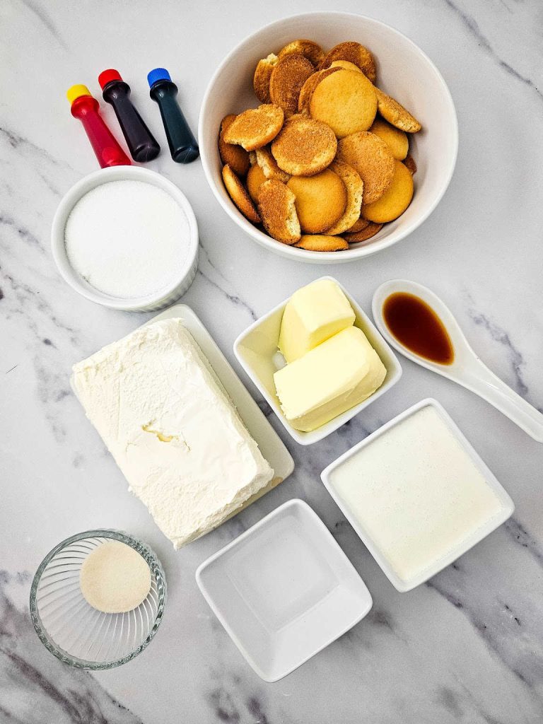 Unicorn cheesecake bites ingredients