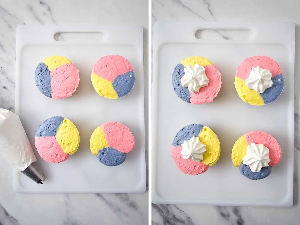 Unicorn cheesecake bites process 11