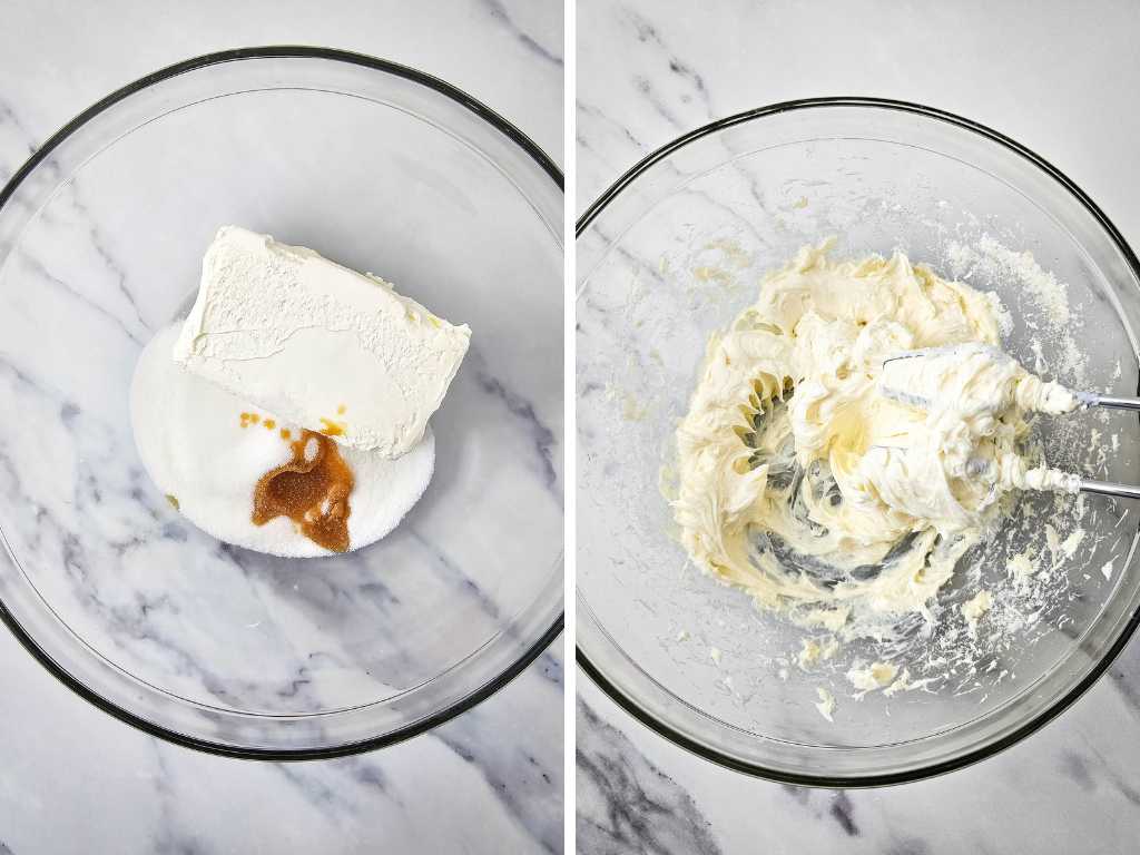 Unicorn cheesecake bites process 3