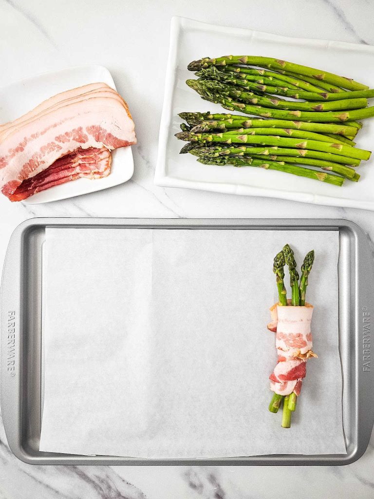 Bacon wrapped asparagus process 3