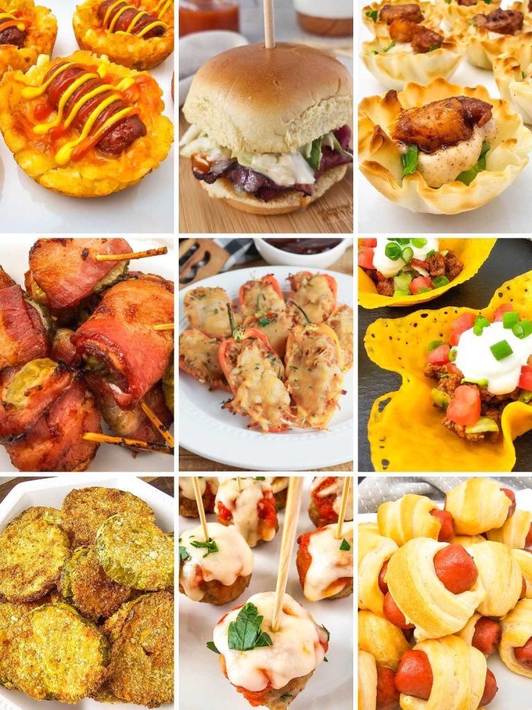Collage of a variety of backyard party food ideas