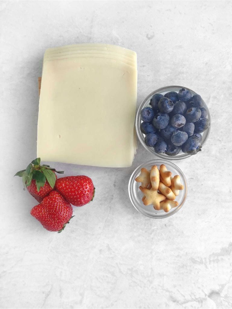 Patriotic charcuterie board ingredients