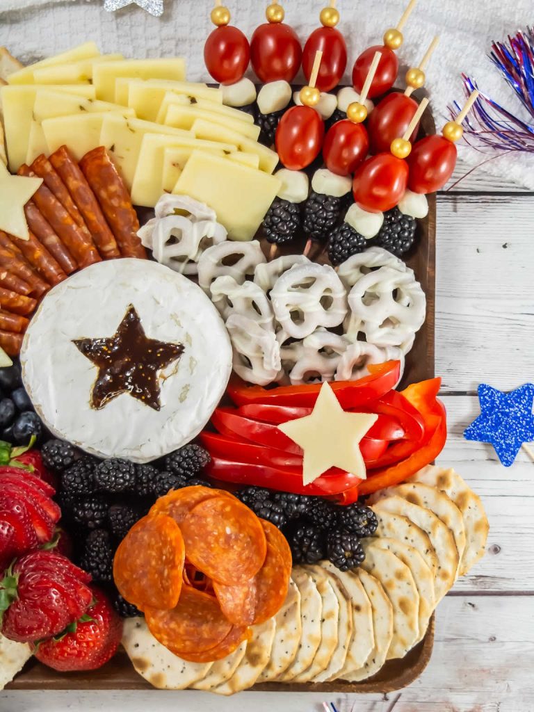 Red white and blue charcuterie board