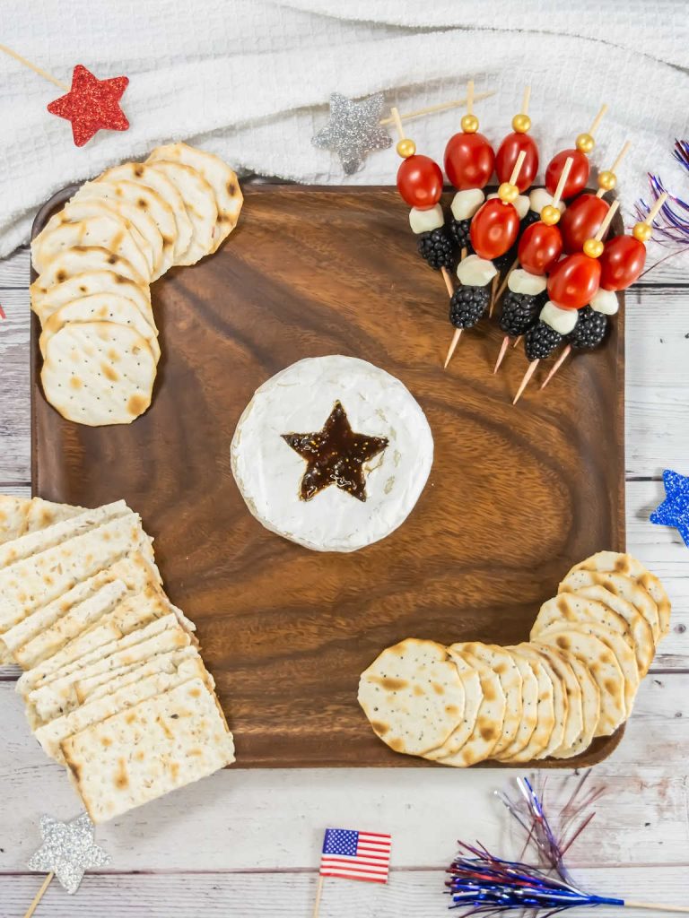 Red white and blue charcuterie board process 10