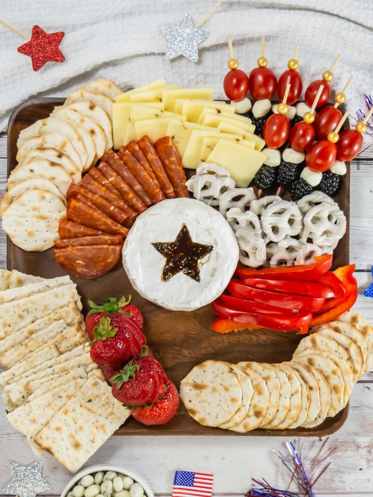 Red white and blue charcuterie board process 11