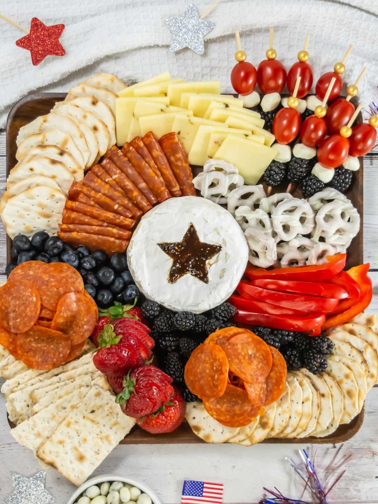 Red white and blue charcuterie board process 12