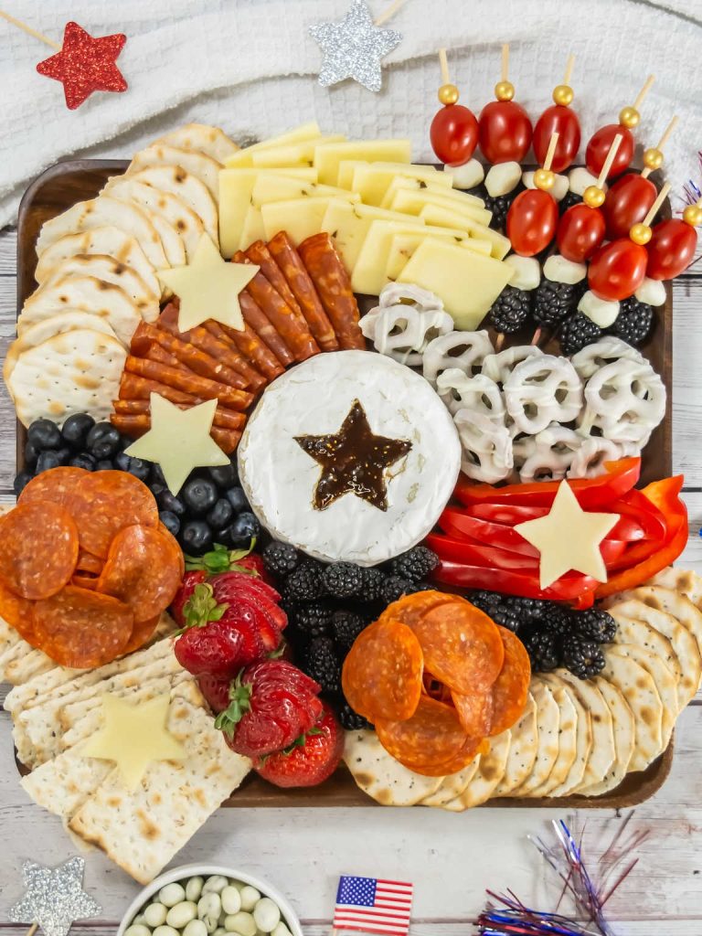 Red white and blue charcuterie board process 13