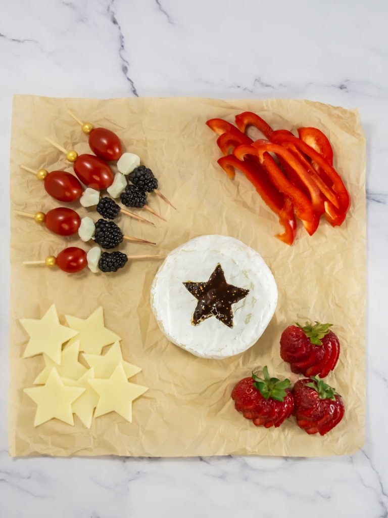 Red white and blue charcuterie board process 9