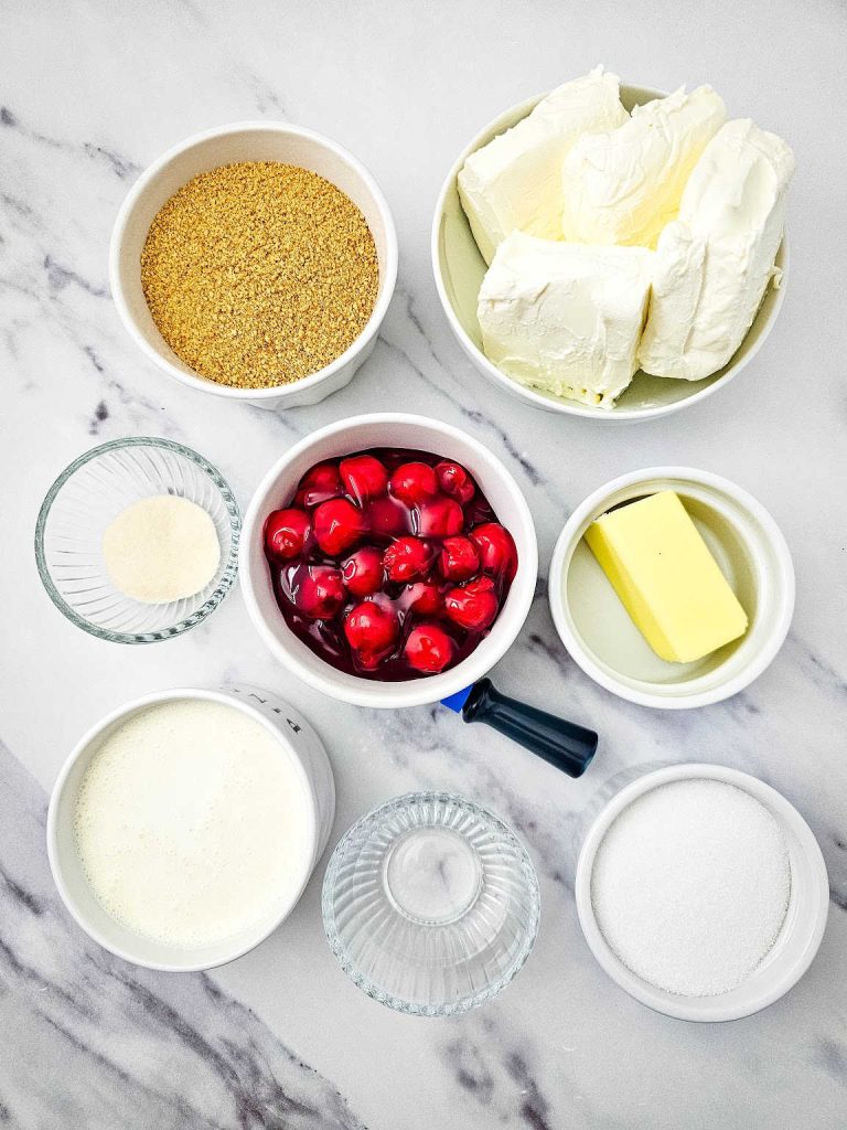 Red white and blue cheesecake bites ingredients