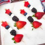 Red white and blue fruit skewers