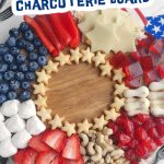 Red white and blue wreath charcuterie board pin