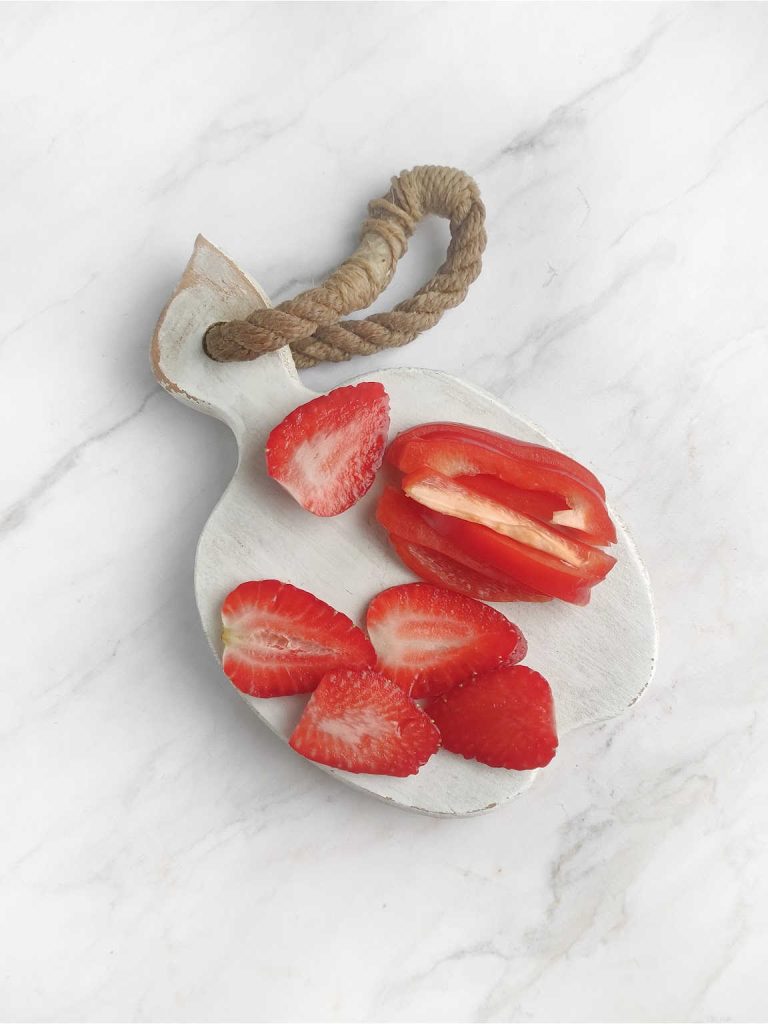 Red white and blue wreath charcuterie board process 2