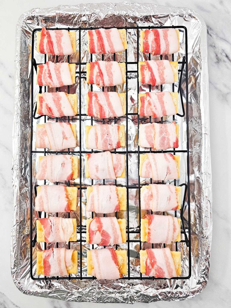 Bacon wrapped crackers process 5