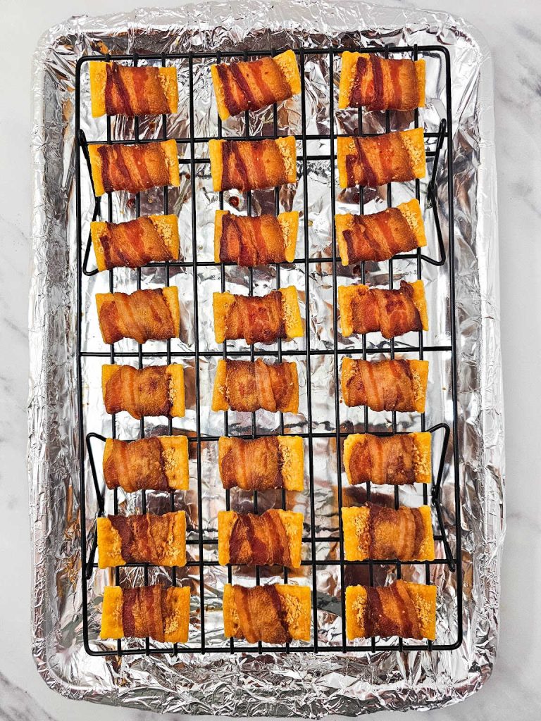 Bacon wrapped crackers process 6