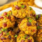 Cranberry turkey stuffing balls