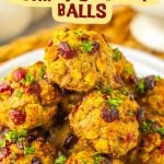 Cranberry turkey stuffing balls pin