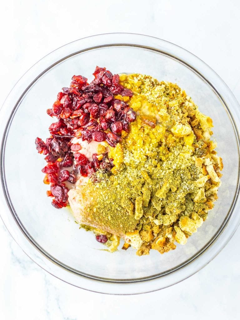 Cranberry turkey stuffing balls process 2