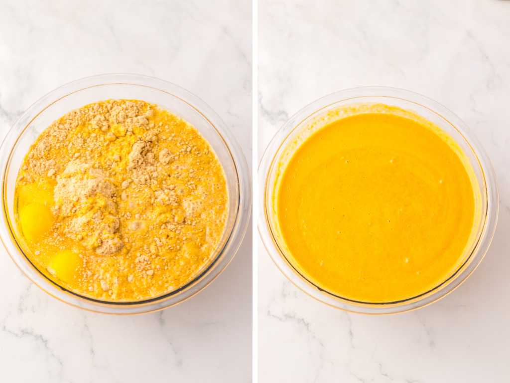 Gingerbread pumpkin poke cake process 2