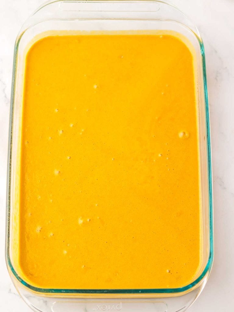 Gingerbread pumpkin poke cake process 4