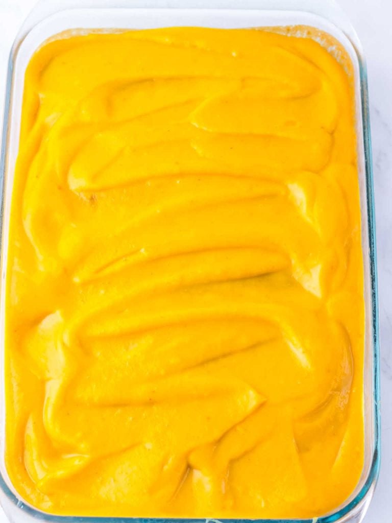 Gingerbread pumpkin poke cake process 9