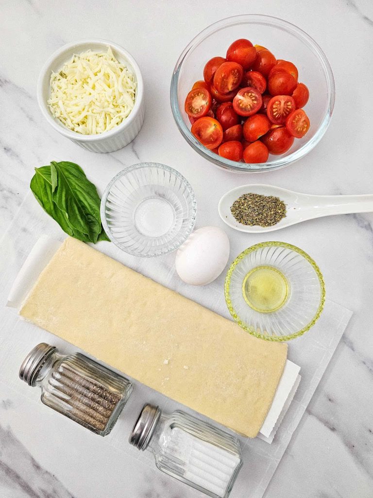 Puff pastry tomato tarts ingredients