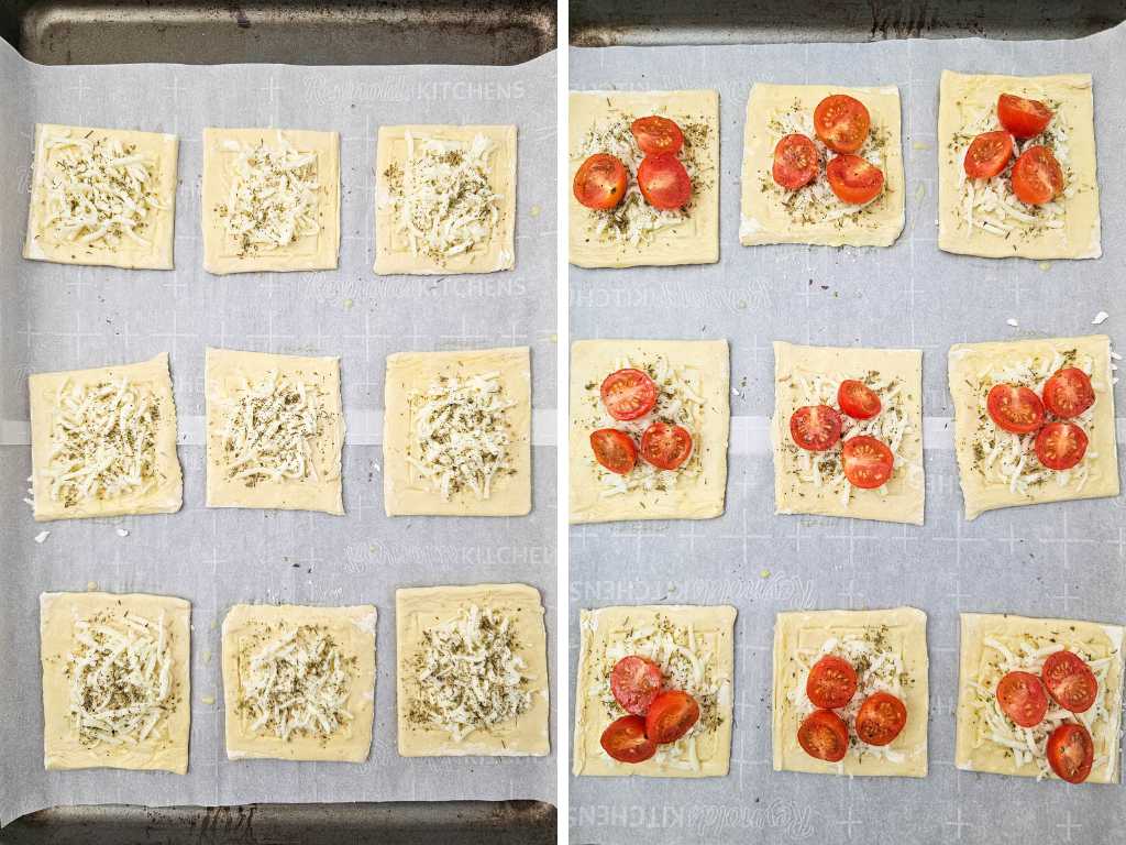 Puff pastry tomato tarts process 7