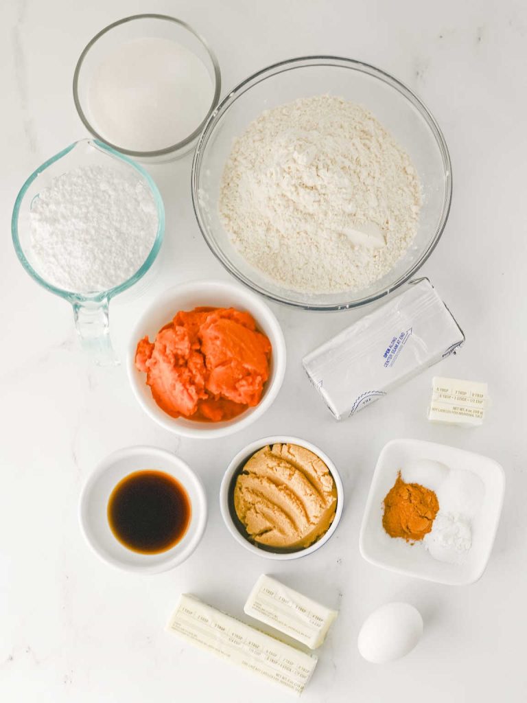 Pumpkin cookies with cream cheese frosting ingredients