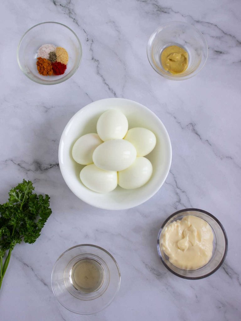 Pumpkin deviled eggs ingredients