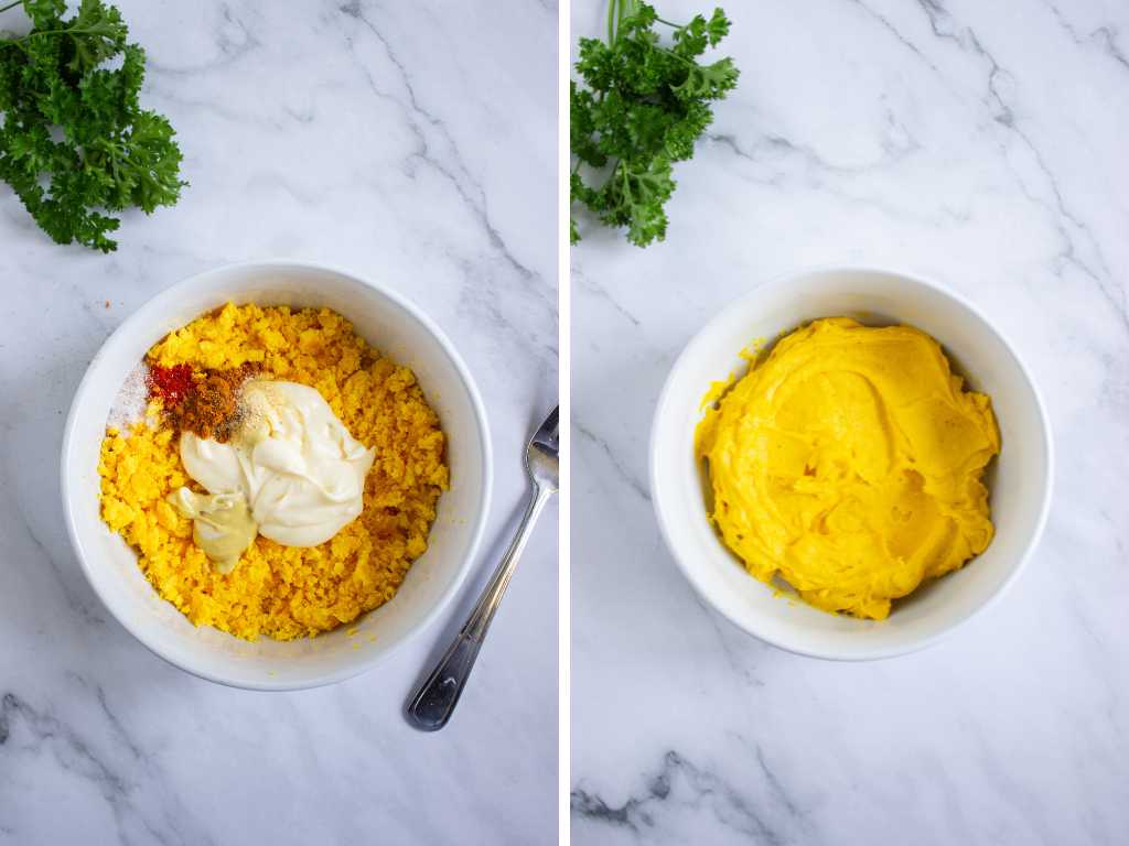 Pumpkin deviled eggs process 2