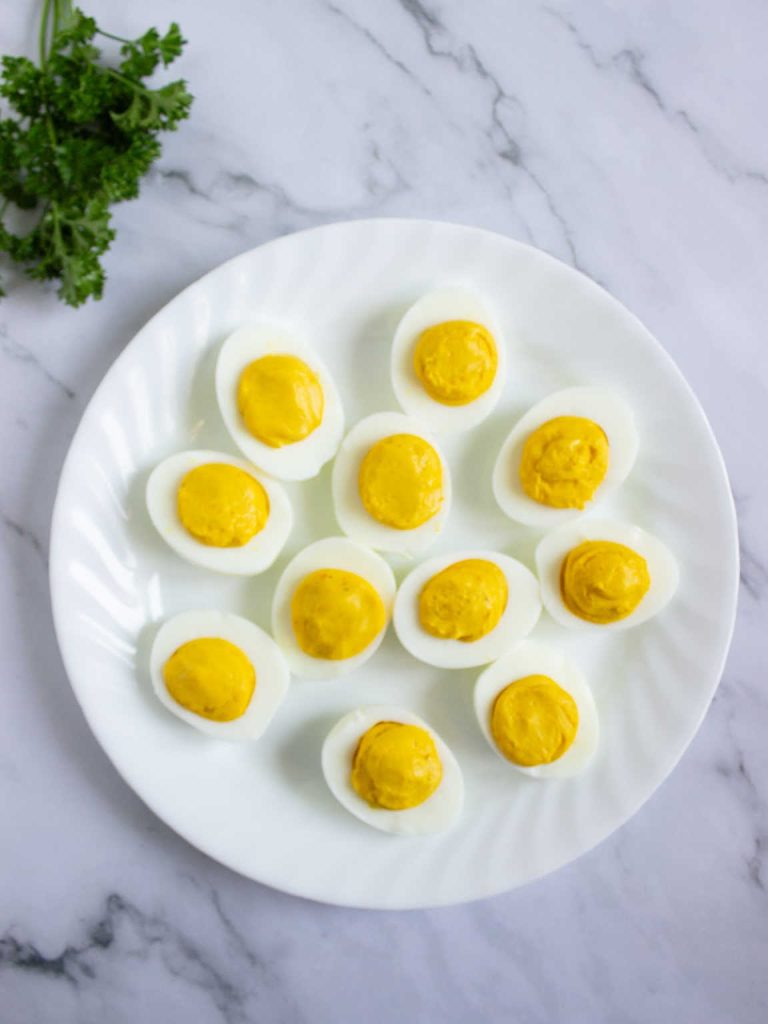 Pumpkin deviled eggs process 3