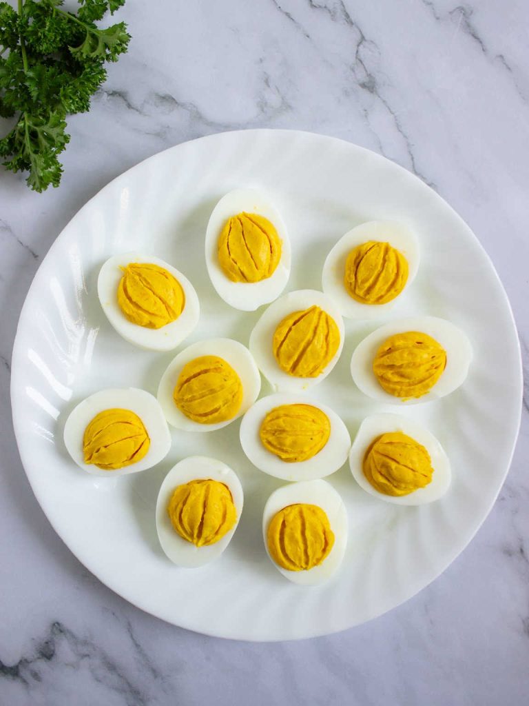 Pumpkin deviled eggs process 4