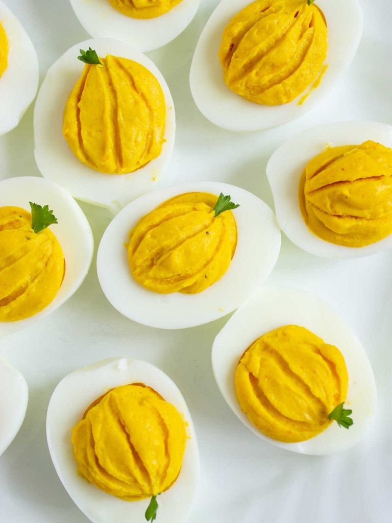 Pumpkin deviled eggs process 5