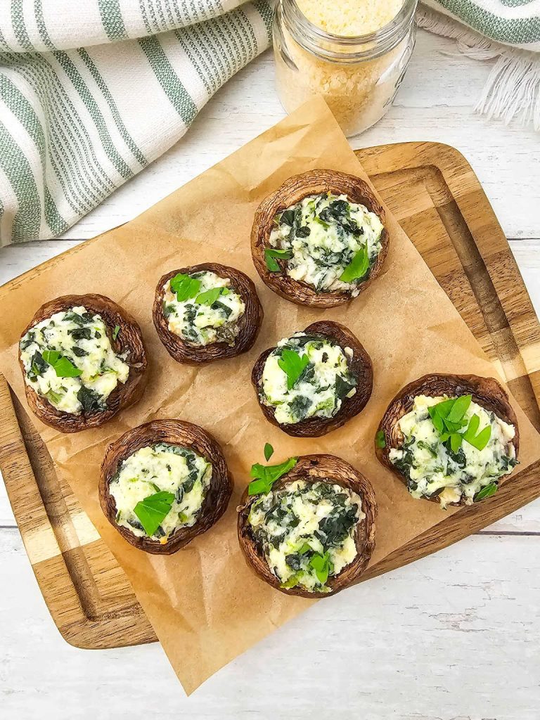 Spinach ricotta stuffed mushrooms