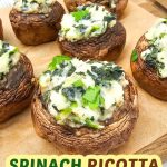 Spinach ricotta stuffed mushrooms pin