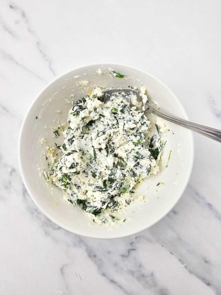 Spinach ricotta stuffed mushrooms process 3
