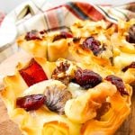 Walnut and cranberry brie bites
