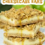 Caramel apple cheesecake bars pin