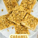 Caramel apple cheesecake bars pin