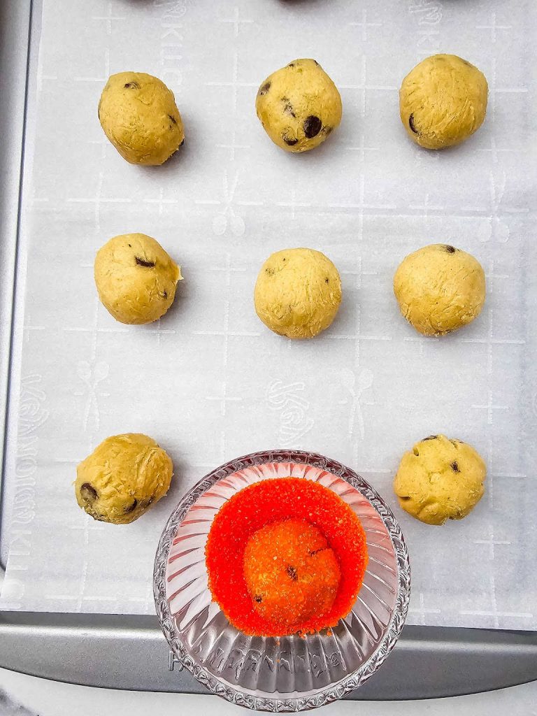 Cookie dough pumpkins process 3