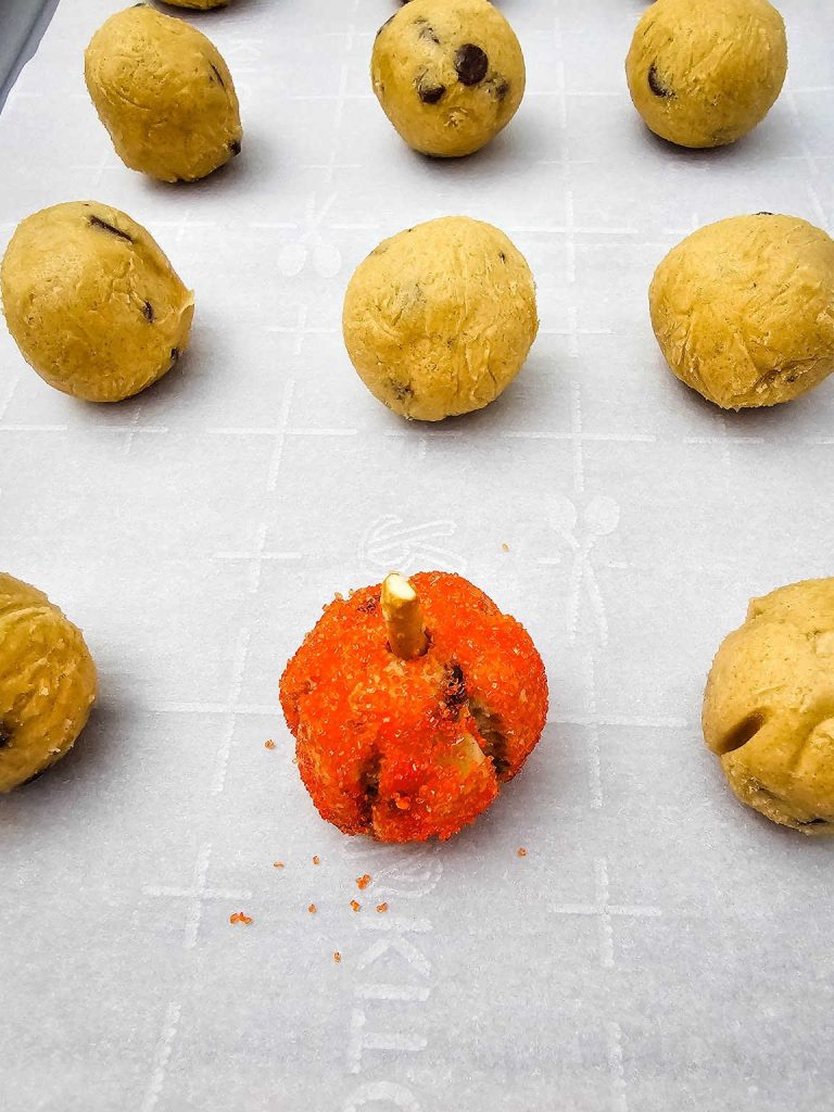 Cookie dough pumpkins process 4