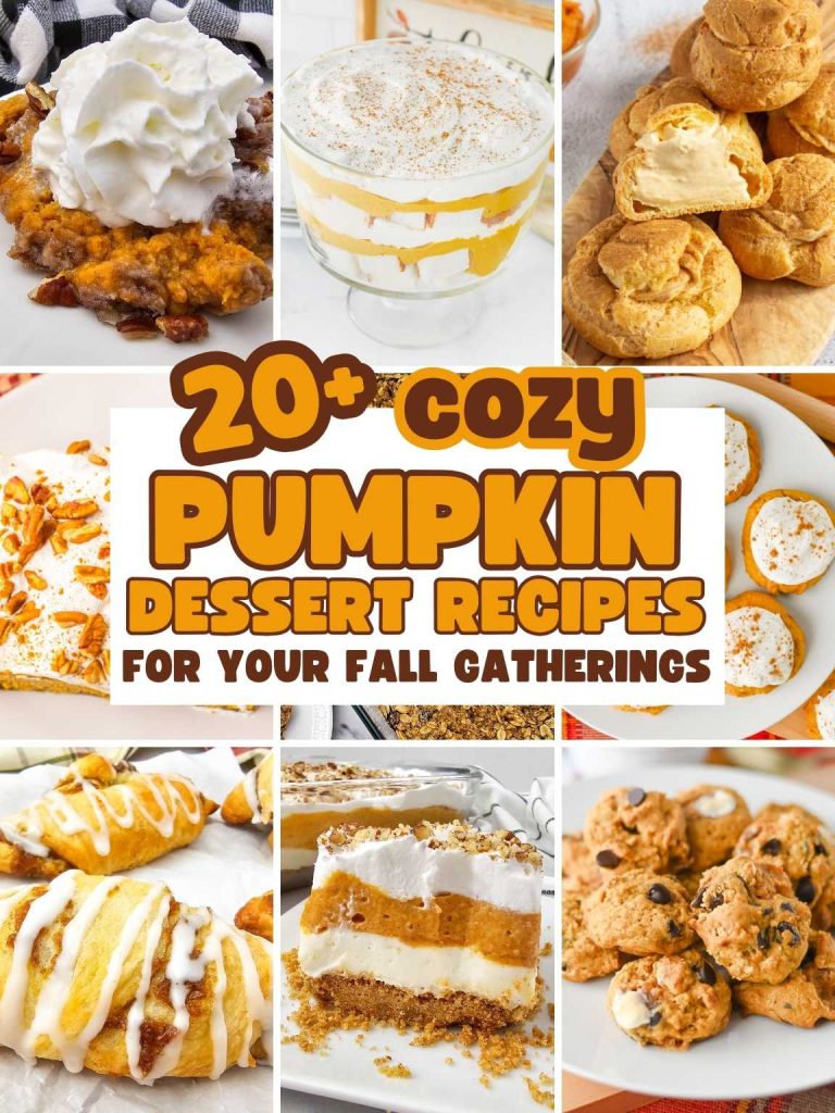 A collage of various pumpkin dessert recipes